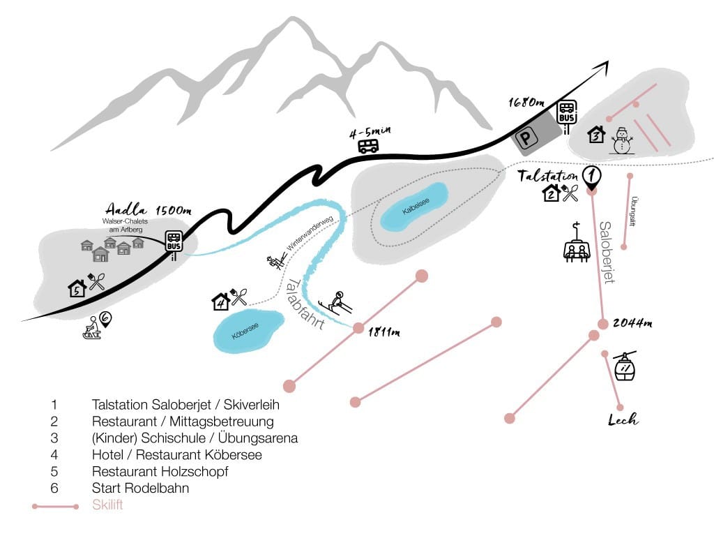 Lageplan Aadla Chalets | Chalet am Arlberg